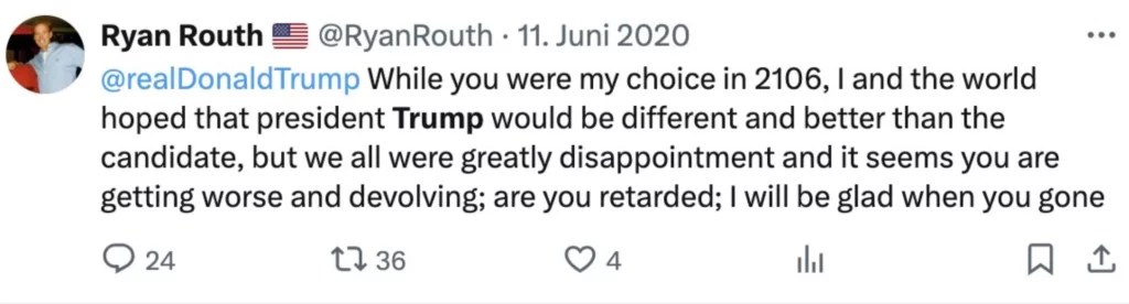 Ryan Routh tweet